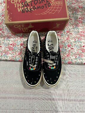 Vans × Satoshi Nakamoto Low-Top Sneakers with Colorful Beaded Rhinestones